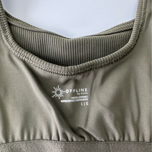 OFFLINE by Aerie Ribbed Square Neck Longline Sports Bra - Picture 4 of 6